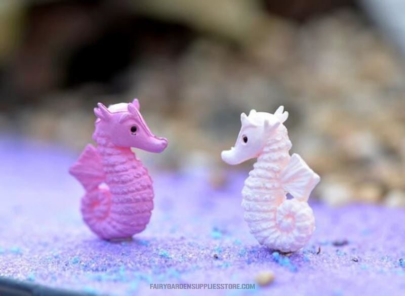 Ocean Landscaping Essential 4Color Hippocampi Craftwork Aquarium Fairy Garden Decoration Sea Horse Terrariums Fairy Garden Accessories Fleshy Moss Fairy Garden Micro Landscape Miniature Garden Ecology Bottle Diy Pot Bonsai - 描述图 3