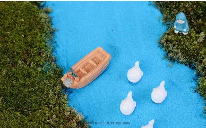 White Small Dolphin Blue Dolphin Doll Mini Fairy Garden Animal Micro Landscape Miniature Garden Pot Bonsai Fairy Garden Decoration Aquarium Fairy Garden Accessories - 描述图 4