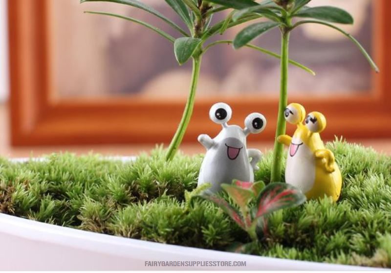 Mini Fairy Garden Animals Micro Landscape Pot Bonsai Miniature Garden Fairy Garden Ornament Lovely Exophthalmos Frogs Doll Combination Diy Assemble Toys Fairy Garden Decoration Aquarium Fairy Garden Accessories - 描述图 3