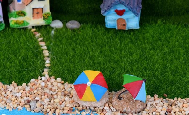 Mini Fairy Garden Accessories Pot Bonsai Micro Landscape Terrariums Miniature Garden Fairy Garden Ornament Resin Beach Umbrella Diy Assemble Fairy Garden Decoration Fairy Garden Toys Wholesale Supply - 描述图 3