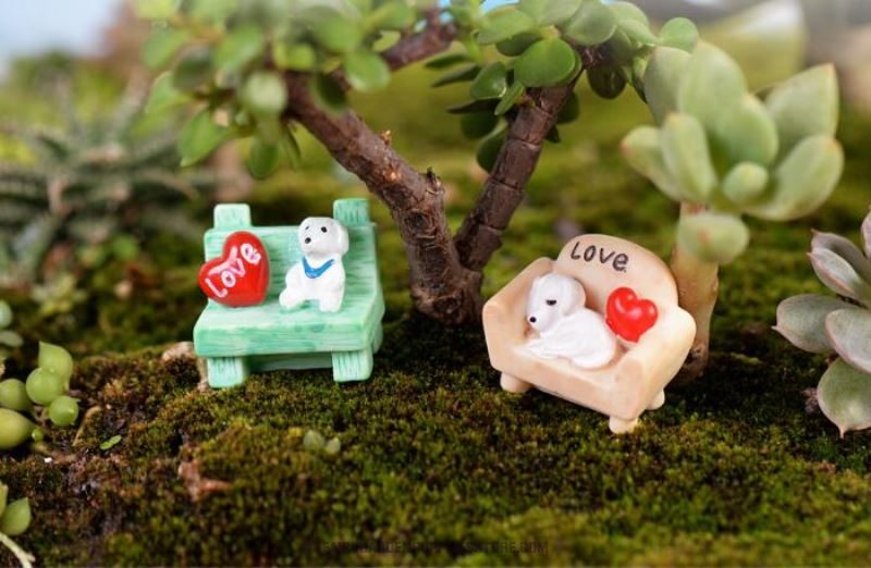 Pot Bonsai Moss Fairy Garden Terrariums Micro Landscape Miniature Garden Ecology Bottle Fleshy Pot Decorate Small Dog Sand Chair Material Accessories - 描述图 2