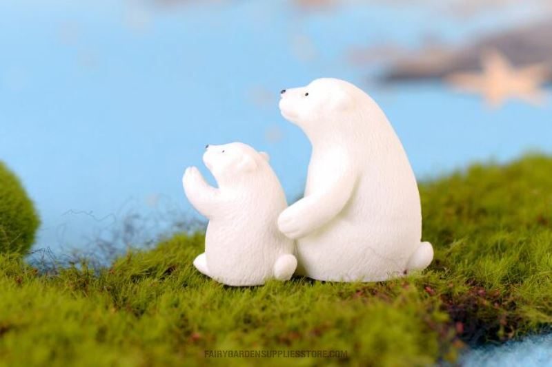 Polar Bear Russia Bruin Usa Model Statue Figurine Micro Crafts Ornament Miniatures Boy Diy Room Garden Car Decor Wholesale Price Fairy Garden Supply - 描述图 1