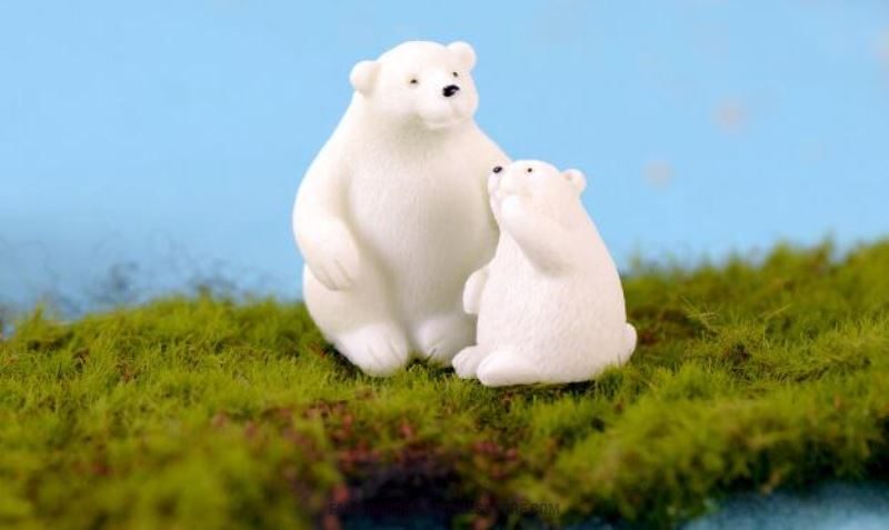 Polar Bear Russia Bruin Usa Model Statue Figurine Micro Crafts Ornament Miniatures Boy Diy Room Garden Car Decor Wholesale Price Fairy Garden Supply - 描述图 3