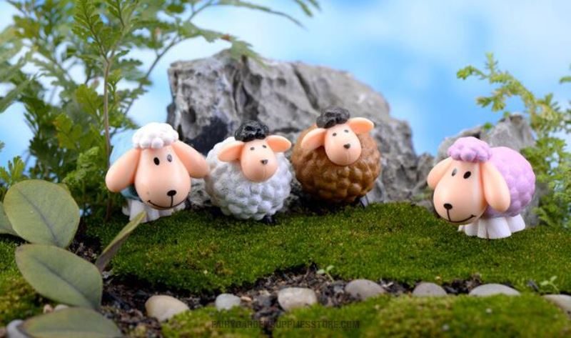 Cute Moss Fairy Garden Animal Pot Bonsai Micro Landscape Miniature Garden Decorate Terrariums Fairy Garden Decoration Fairy Garden Accessories Mini Lovely Big Ears Sheep Doll Diy Material Wholesale Children Toys - 描述图 4