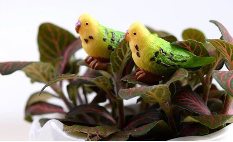 Mini Fairy Garden Birds Pot Bonsai Micro Landscape Miniature Garden Landscaping Material Decorate Terrariums Fairy Garden Decoration Animals Fairy Garden Accessories Gorgeous Parrot Doll - 描述图 5