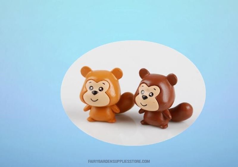 Moss Fairy Garden Animals Micro Landscape Pot Bonsai Miniature Garden Ornament Lovely Big Tail Squirrels Diy Assemble Toys Terrariums Fairy Garden Decoration Wholesale Fairy Garden Accessories - 描述图 1