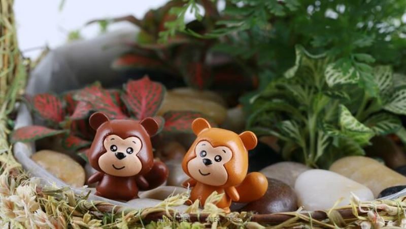 Moss Fairy Garden Animals Micro Landscape Pot Bonsai Miniature Garden Ornament Lovely Big Tail Squirrels Diy Assemble Toys Terrariums Fairy Garden Decoration Wholesale Fairy Garden Accessories - 描述图 4