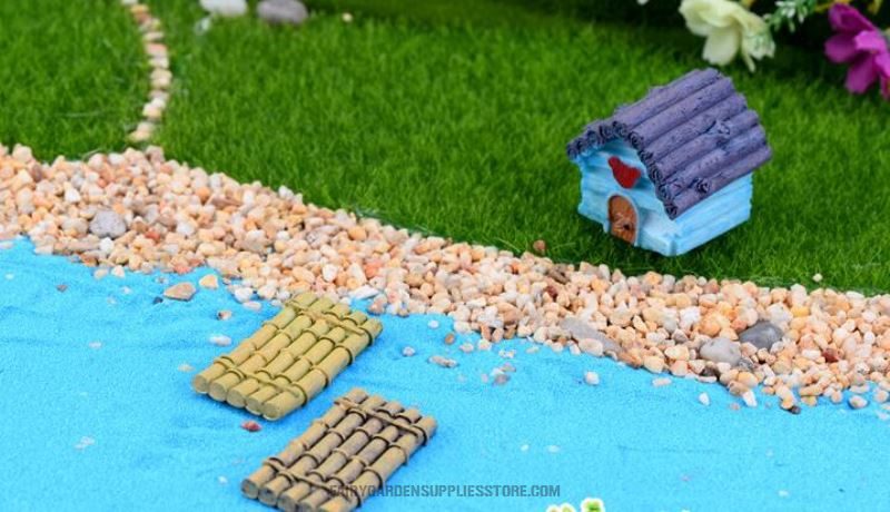 Mini Fairy Garden Ship Pot Bonsai Micro Landscape Miniature Garden Decorate Emulational Mini Resin Terrariums Fairy Garden Decoration Aquarium Fairy Garden Accessories Log Raft Bamboo Raft Small Boat Aquarium Fleshy Fairy Garden Ornament - 描述图 1