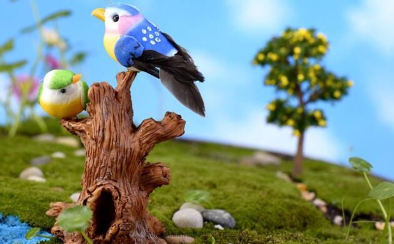 Mini Fairy Garden Animals Birds Nest Resin Eggs Pot Bonsai Micro Landscape Miniature Garden Terrariums Fairy Garden Decoration Wholesale Fairy Garden Accessories Tree Diy Material Decorate Landscaping Emulational Small Birds - 描述图 3