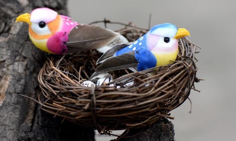 Mini Fairy Garden Animals Birds Nest Resin Eggs Pot Bonsai Micro Landscape Miniature Garden Terrariums Fairy Garden Decoration Wholesale Fairy Garden Accessories Tree Diy Material Decorate Landscaping Emulational Small Birds - 描述图 7