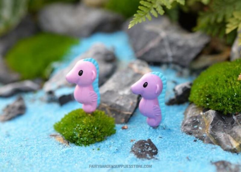Pot Bonsai Fairy Garden Micro Landscape Miniature Garden Blue Hippocampi Craftwork Terrariums Fairy Garden Decoration Aquarium Wholesale Fairy Garden Accessories Supplies - 描述图 1