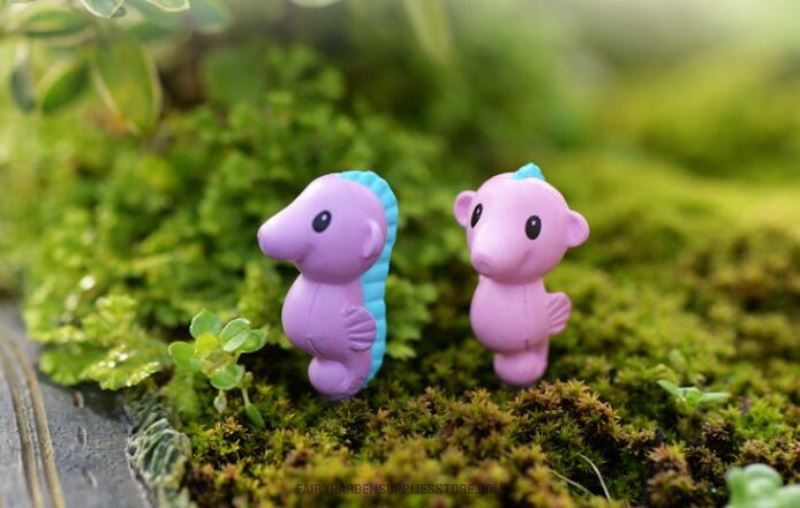 Pot Bonsai Fairy Garden Micro Landscape Miniature Garden Blue Hippocampi Craftwork Terrariums Fairy Garden Decoration Aquarium Wholesale Fairy Garden Accessories Supplies - 描述图 2