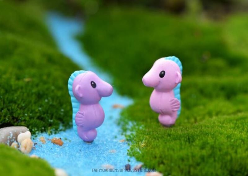 Pot Bonsai Fairy Garden Micro Landscape Miniature Garden Blue Hippocampi Craftwork Terrariums Fairy Garden Decoration Aquarium Wholesale Fairy Garden Accessories Supplies - 描述图 3