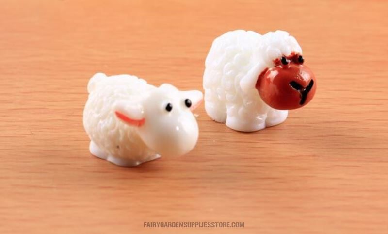 Lovers Ssheep Statue White Sheep Figurine Small Sheep Metoo Shaun Sheep Moss Fairy Garden Animals Micro Landscape Miniature Garden Fairy Garden Decoration Wholesale Fairy Garden Accessories Supplies Resin Fairy Garden Ornament - 描述图 2