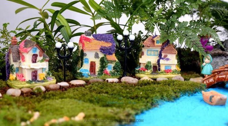 Mini Fairy Garden Castle Pot Bonsai Micro Landscape Miniature Garden Ecology Bottle Terrariums Fairy Garden Ornament Ivy Leaf Wall Villa Diy Assemble Fairy Garden Decoration House Wholesale Fairy Garden Accessories Supplies - 描述图 1