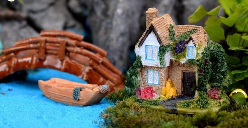 Mini Fairy Garden Castle Pot Bonsai Micro Landscape Miniature Garden Ecology Bottle Terrariums Fairy Garden Ornament Ivy Leaf Wall Villa Diy Assemble Fairy Garden Decoration House Wholesale Fairy Garden Accessories Supplies - 描述图 2