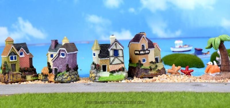 Mini Castle Fairy Garden Miniatures Castles Terrarium Fairy Garden Decoration Figurines Miniature Garden Decoration Miniature Fairy Figurines Wholesale Fairy Garden Accessories Supplies Resin Villa Small House Model - 描述图 1