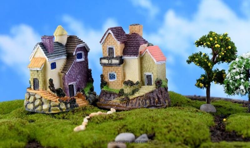 Mini Castle Fairy Garden Miniatures Castles Terrarium Fairy Garden Decoration Figurines Miniature Garden Decoration Miniature Fairy Figurines Wholesale Fairy Garden Accessories Supplies Resin Villa Small House Model - 描述图 2