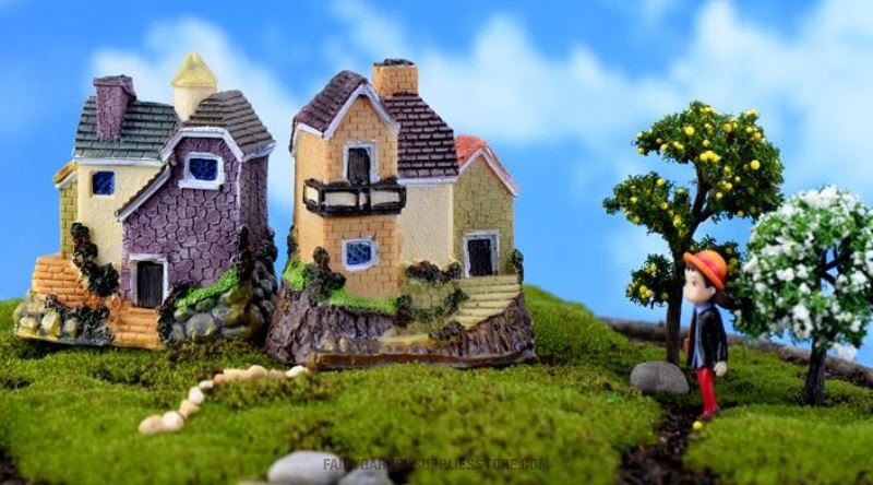 Mini Castle Fairy Garden Miniatures Castles Terrarium Fairy Garden Decoration Figurines Miniature Garden Decoration Miniature Fairy Figurines Wholesale Fairy Garden Accessories Supplies Resin Villa Small House Model - 描述图 3