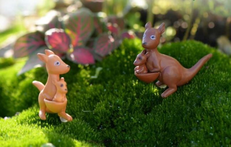 Pot Bonsai Cheap Fairy Garden Accessories Wild Animal Little Kangaroo Model Ornaments Cute Small Animal Statue Similation Resin Craft Home Car Decoration Succulent Plants Home Decor Doll - 描述图 1
