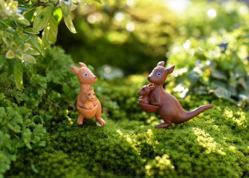 Pot Bonsai Cheap Fairy Garden Accessories Wild Animal Little Kangaroo Model Ornaments Cute Small Animal Statue Similation Resin Craft Home Car Decoration Succulent Plants Home Decor Doll - 描述图 2