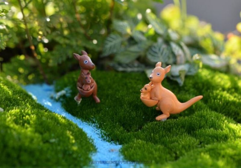 Pot Bonsai Cheap Fairy Garden Accessories Wild Animal Little Kangaroo Model Ornaments Cute Small Animal Statue Similation Resin Craft Home Car Decoration Succulent Plants Home Decor Doll - 描述图 3