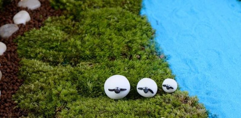 Mini Fairy Garden Animals Resin Sheep Figurine Indoor Micro Landscape Miniature Garden Fairy Garden Decoration Wholesale Fairy Garden Accessories Supplies Kids Doll Gift - 描述图 1