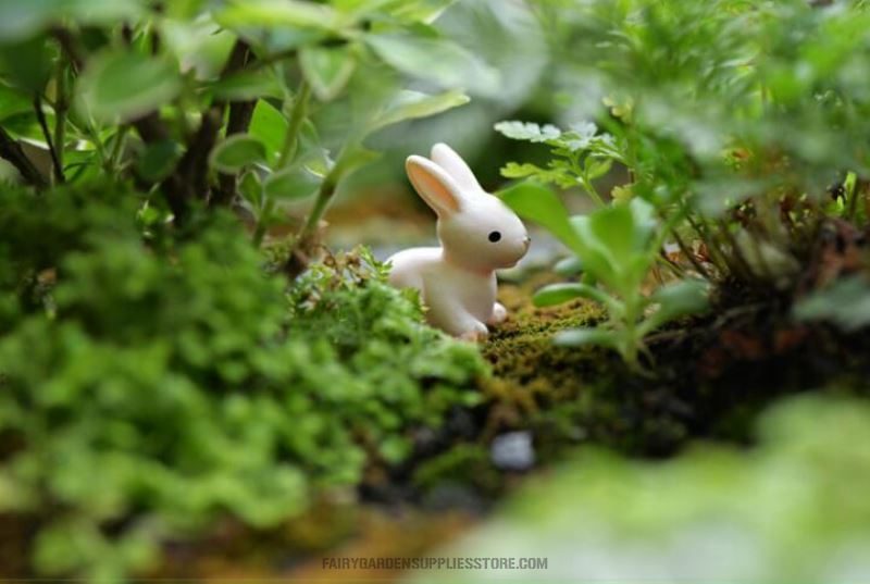 Moss Fairy Garden Rabbit Figurines Christmas Decorations For Home Flower Plant Pot Ornament Kids Toy Fairy Garden Decoration Wholesale Fairy Garden Accessories Supplies Pink White Small Bunnies - 描述图 4