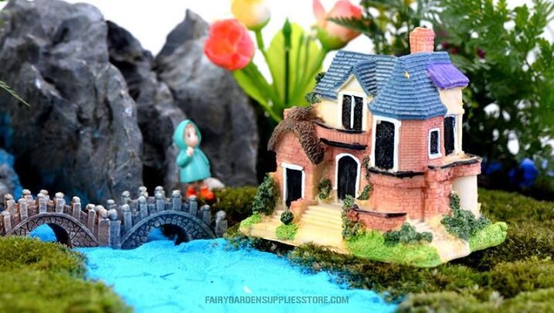Mini Fairy Garden Kits Castle Model Kids Gifts Micro Landscape Miniature Garden Decorate Fairy Garden Decoration Wholse Fairy Garden Accessories Supplies Big Villa Small House - 描述图 1