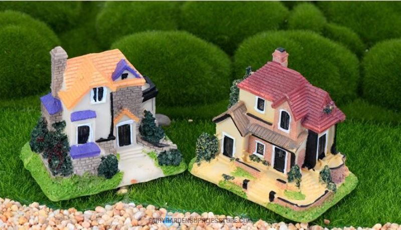 Mini Fairy Garden Kits Castle Model Kids Gifts Micro Landscape Miniature Garden Decorate Fairy Garden Decoration Wholse Fairy Garden Accessories Supplies Big Villa Small House - 描述图 4