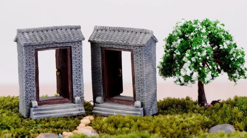 Mini Fairy Garden Figurines Micro Landscape Miniature Garden Original Green Plants Resin Green Grass Tile Big Door Opened Decorate Pot Bonsai Fairy Garden Decoration Terrariums Cheap Fairy Garden Accessories Supplies - 描述图 2