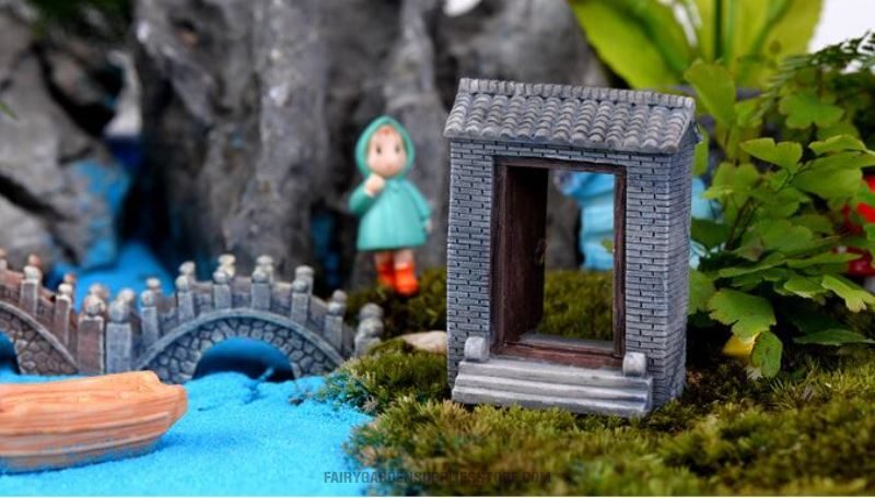 Mini Fairy Garden Figurines Micro Landscape Miniature Garden Original Green Plants Resin Green Grass Tile Big Door Opened Decorate Pot Bonsai Fairy Garden Decoration Terrariums Cheap Fairy Garden Accessories Supplies - 描述图 4