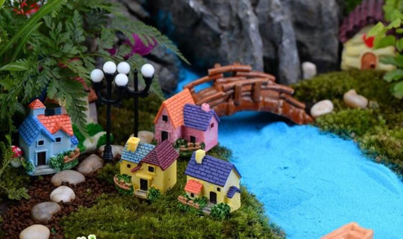 Miniature Fairy Garden Rural Villa Small House Pot Bonsai Fairy Garden Micro Landscape Miniature Garden Resin Castle Fairy Garden Decoration Terrariums Fairy Garden Accessories - 描述图 6