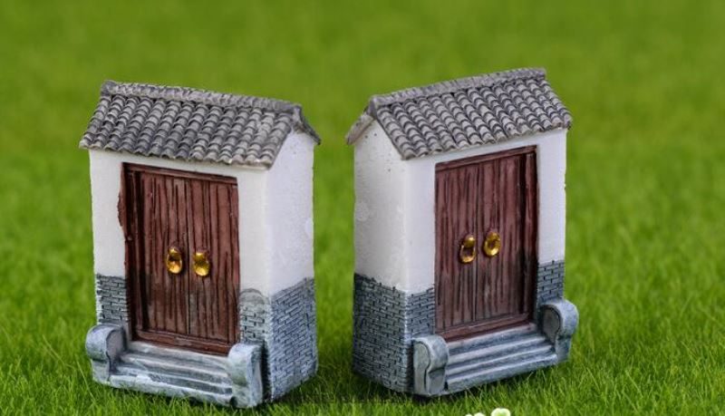 Mini Fairy Garden Supplies Micro Landscape Wall Miniature Garden Original Green Plants Resintile Big Door Decorate Fairy Garden Decoration Fairy Garden Accessories - 描述图 3