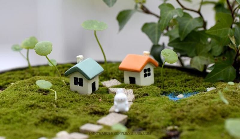 Mini Fairy Garden Kits Hut Micro Landscape Miniature Garden Pot Bonsai Fairy Garden Ornament Terrariums Wholesale Fairy Garden Accessories Supplies Kids Toy Figurine Two Color Small House Diy Materia - 描述图 1