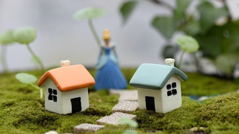 Mini Fairy Garden Kits Hut Micro Landscape Miniature Garden Pot Bonsai Fairy Garden Ornament Terrariums Wholesale Fairy Garden Accessories Supplies Kids Toy Figurine Two Color Small House Diy Materia - 描述图 2