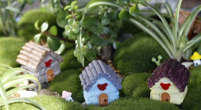 Mini Fairy Garden Kits Hut Micro Landscape Miniature Garden Pot Bonsai Fairy Garden Ornament Villa Thatched Cottage Model Diy Assemble Small Terrariums Fairy Garden Decoration Wholesale Fairy Garden Accessories Supplies - 描述图 1