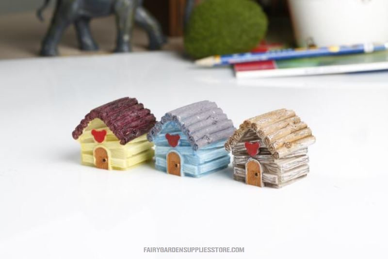 Mini Fairy Garden Kits Hut Micro Landscape Miniature Garden Pot Bonsai Fairy Garden Ornament Villa Thatched Cottage Model Diy Assemble Small Terrariums Fairy Garden Decoration Wholesale Fairy Garden Accessories Supplies - 描述图 2