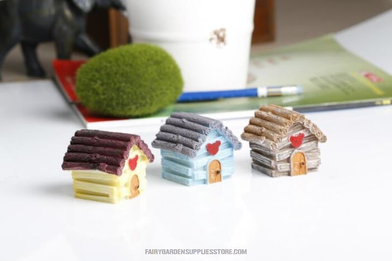 Mini Fairy Garden Kits Hut Micro Landscape Miniature Garden Pot Bonsai Fairy Garden Ornament Villa Thatched Cottage Model Diy Assemble Small Terrariums Fairy Garden Decoration Wholesale Fairy Garden Accessories Supplies - 描述图 3