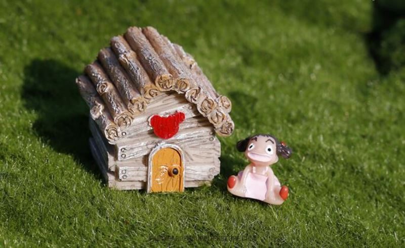 Mini Fairy Garden Kits Hut Micro Landscape Miniature Garden Pot Bonsai Fairy Garden Ornament Villa Thatched Cottage Model Diy Assemble Small Terrariums Fairy Garden Decoration Wholesale Fairy Garden Accessories Supplies - 描述图 4