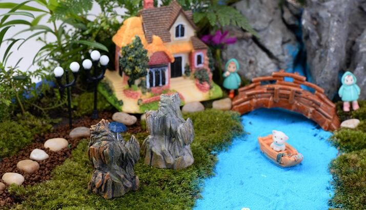 Moss Fairy Garden Rockery Resin Mountain Micro Landscape Miniature Garden Ecology Bottle Gardens Rockery Desktop Fleshy Pot Decorate - 描述图 4