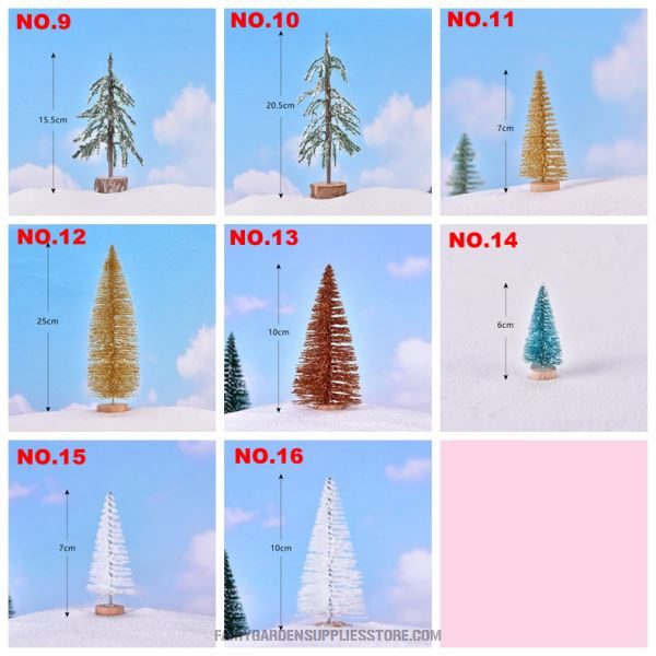 Fairy Garden Plants Artificial Christmas Tree Terrariums Fairy Garden Pine Tree Crafts Building Landscaping Fairy Garden Accessories Supplies - 描述图 2