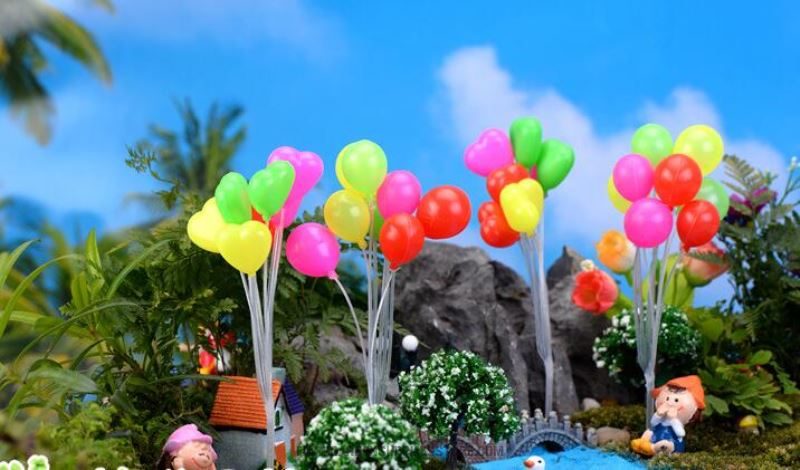 Wholesale Mini Fairy Garden Supplies Micro Landscape Miniature Garden Pot Bonsai Fairy Garden Decoration Terrariums Fairy Garden Accessories Mini Small Balloon Pvc Balloon Shot Stage Property Home Furnishing Decorate Material Fairy Garden Ornament - 描述图 3