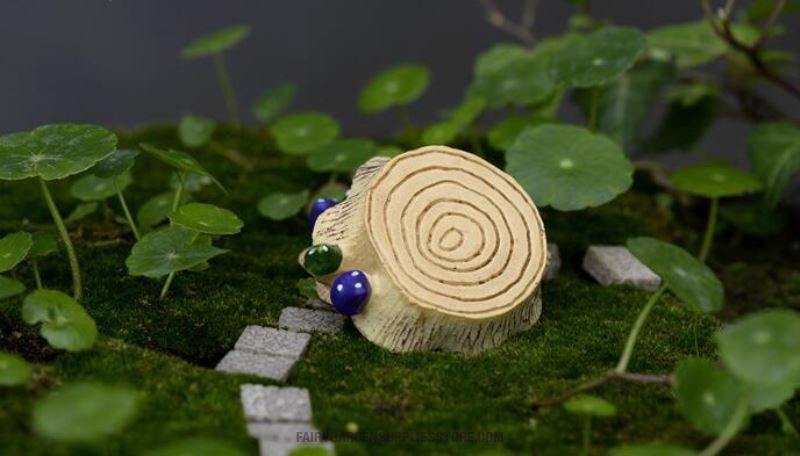 Wholesale Fairy Garden Supplies Micro Landscape Miniature Garden Pot Bonsai Fairy Garden Ornament Resin Stump Mushroom Thread Wood Pile Stool Stub Terrariums Fairy Garden Decoration Fairy Garden Accessories Diy - 描述图 2