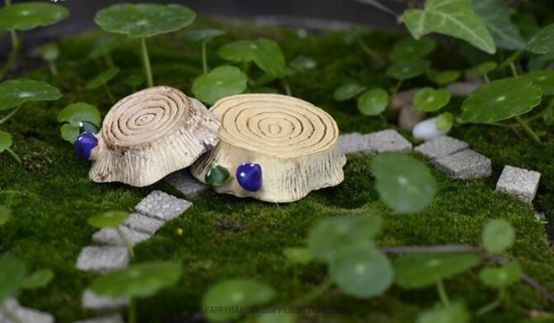 Wholesale Fairy Garden Supplies Micro Landscape Miniature Garden Pot Bonsai Fairy Garden Ornament Resin Stump Mushroom Thread Wood Pile Stool Stub Terrariums Fairy Garden Decoration Fairy Garden Accessories Diy - 描述图 3