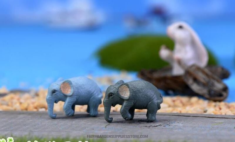 Wholesale Fairy Garden Accessories Supplies Resin Animals Micro Landscape Miniature Garden Decorate Pot Bonsai Fairy Garden Decoration Terrariums Fairy Garden Kits Comic Cartoon Emulational Elephant Doll Toy Figurine Kids Gift - 描述图 1