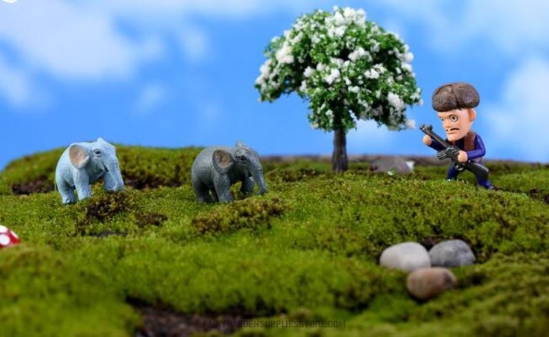 Wholesale Fairy Garden Accessories Supplies Resin Animals Micro Landscape Miniature Garden Decorate Pot Bonsai Fairy Garden Decoration Terrariums Fairy Garden Kits Comic Cartoon Emulational Elephant Doll Toy Figurine Kids Gift - 描述图 2