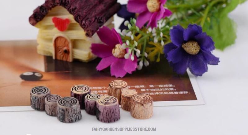 Kits Wood Pile Pier Stub Pier Small Bridge Mini Fairy Garden Accessories Supplies Micro Landscape Miniature Garden Pot Bonsai Fairy Garden Decoration Resin Arts And Crafts Room Decor Resin Stump - 描述图 2