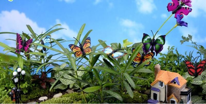 Mini Fairy Garden Accessories Animals Pot Bonsai Micro Landscape Terrariums Miniature Garden Fairy Garden Ornament Emulational Butterflies Mini Butterfly Cartoon Colourful Insect Diy Assemble Small Fairy Garden Decoration - 描述图 4