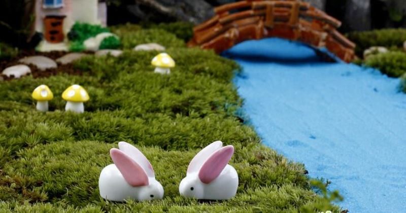 Small White Rabbit Bunnies Tuzki Big Ears Bunnies Cheap Fairy Garden Supplies Micro Landscape Miniature Garden Wholesale Fairy Garden Kits Accessories Resin Terrariums Fairy Garden Decoration - 描述图 2